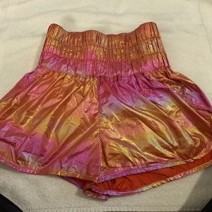 Free People Way Home Shorts Metallic